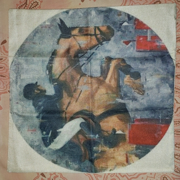 Show Jumping Horse Pillow Cover Equestrian English Riding - Picture 3 of 9